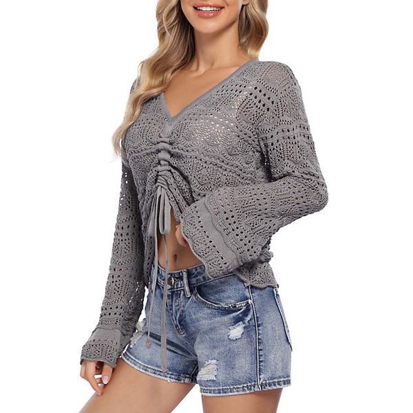 Женский вязаный свитер с длинными рукавами и ажурной вязкой Seoria, Grey
Женский вязаный свитер с длинными рукавами и ажурной вязкой Seoria, Grey