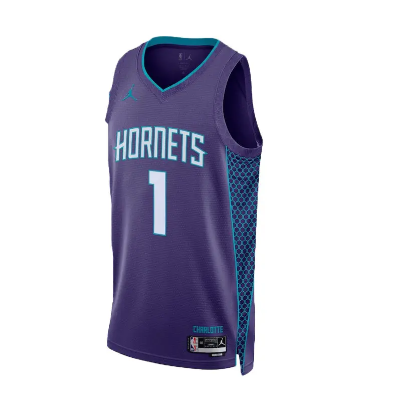 Баскетбольная майка Charlotte Hornets мужская фиолетовая Jordan, фиолетово-синяя
Баскетбольная майка Charlotte Hornets мужская фиолетовая Jordan, фиолетово-синяя