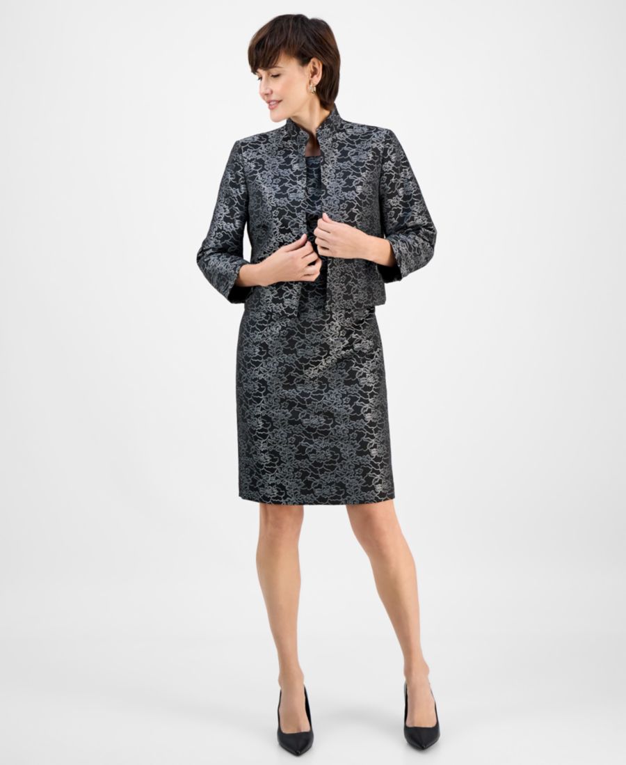 Женский костюм: жакет с открытой передней частью и платье без рукавов Le Suit, Black Multi
Женский костюм: жакет с открытой передней частью и платье без рукавов Le Suit, Black Multi