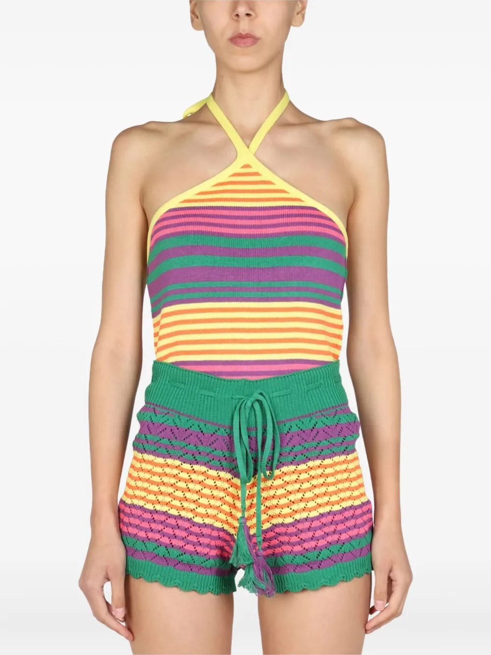 Топ в полоску на бретельках через шею Gallo, желтый
Топ в полоску на бретельках через шею Gallo, желтый