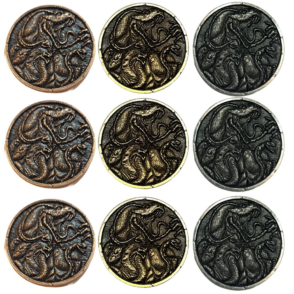 Набор из 9 металлических монет "Змееуст" RGFK
Набор из 9 металлических монет "Змееуст" RGFK