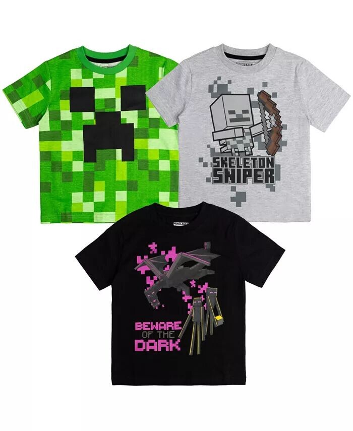 Комплект из 3 футболок Boys Mobs Skeleton Enderman Minecraft, мультиколор
Комплект из 3 футболок Boys Mobs Skeleton Enderman Minecraft, мультиколор