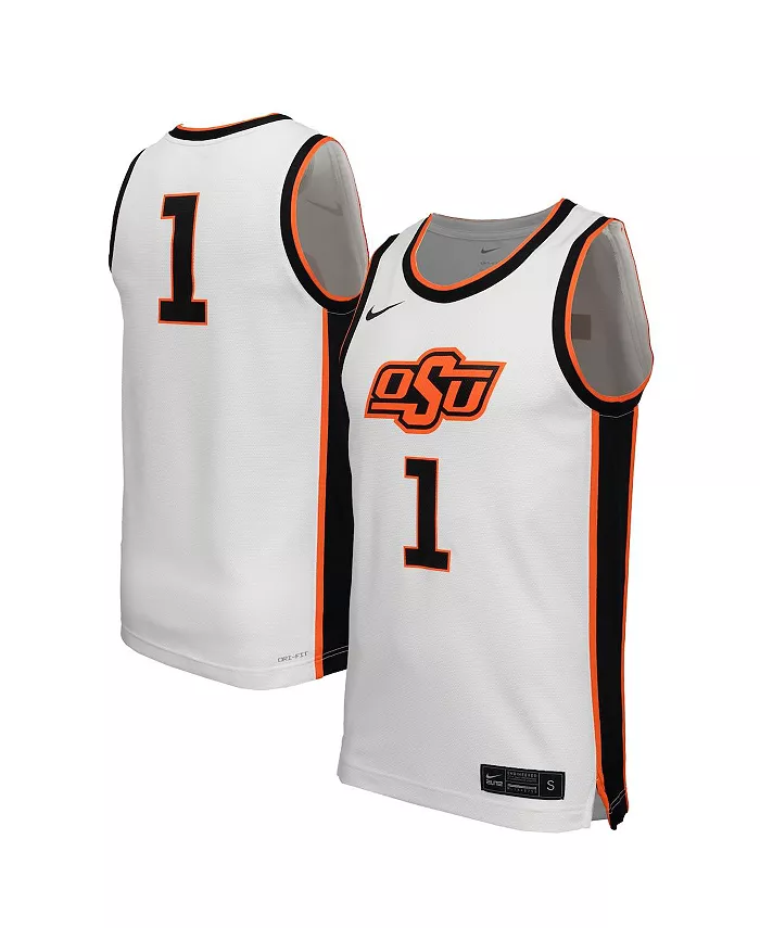 Мужская 1 белая реплика баскетбольной майки Oklahoma State Cowboys Nike
Мужская 1 белая реплика баскетбольной майки Oklahoma State Cowboys Nike