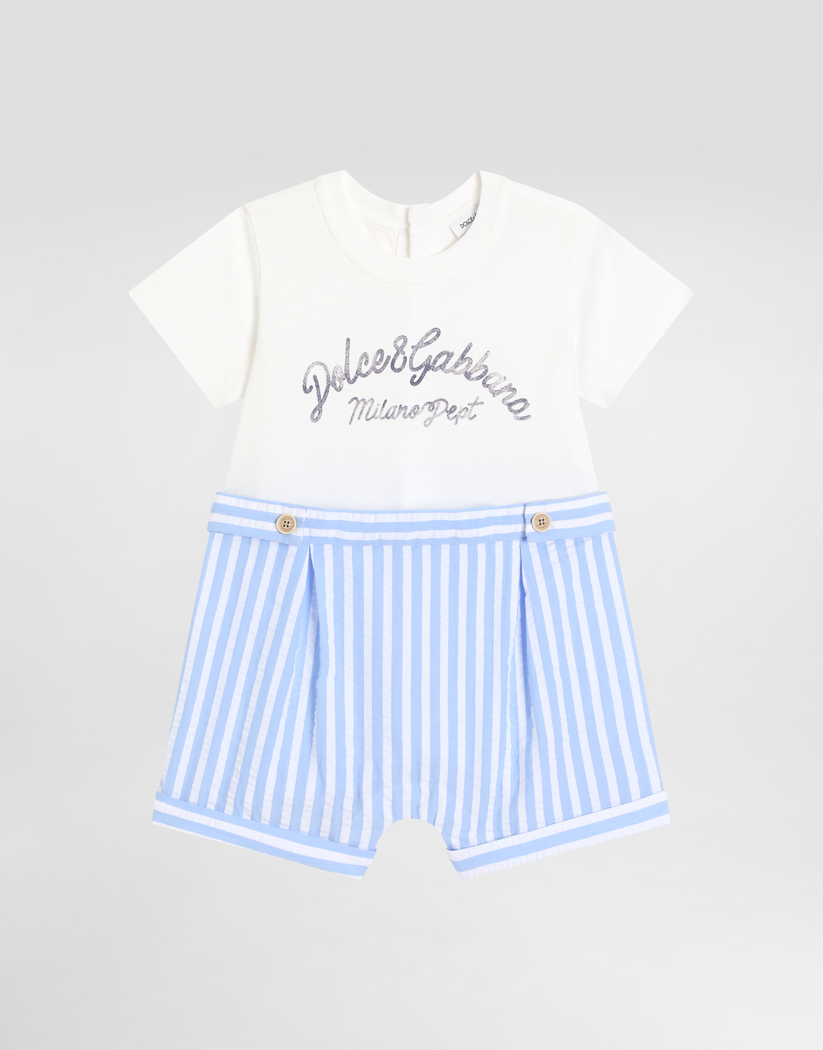 Комбинезон из полосатого сисака и джерси Dolce&Gabbana, голубой
Комбинезон из полосатого сисака и джерси Dolce&Gabbana, голубой