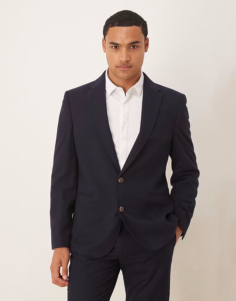 Узкий пиджак из темно-синей фланели Asos Design
Узкий пиджак из темно-синей фланели Asos Design