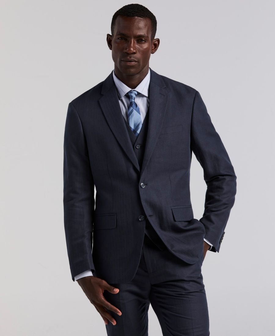 Мужской льняной блейзер в елочку Perry Ellis, Dark sapphire
Мужской льняной блейзер в елочку Perry Ellis, Dark sapphire
