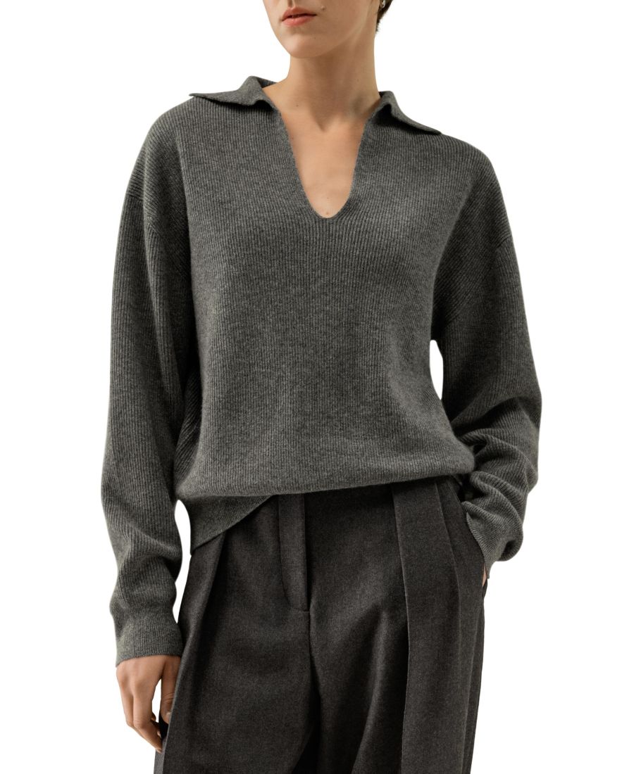 Женский ребристый кашемировый поло-свитер LILYSILK, Thunder
Женский ребристый кашемировый поло-свитер LILYSILK, Thunder