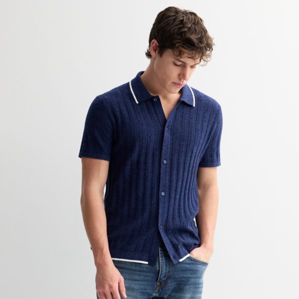 Мужской вязаный свитер с фактурными полосками Apt. 9, цвет navy marl
Мужской вязаный свитер с фактурными полосками Apt. 9, цвет navy marl