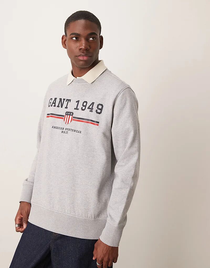 Толстовка GANT с большим логотипом серого цвета
Толстовка GANT с большим логотипом серого цвета