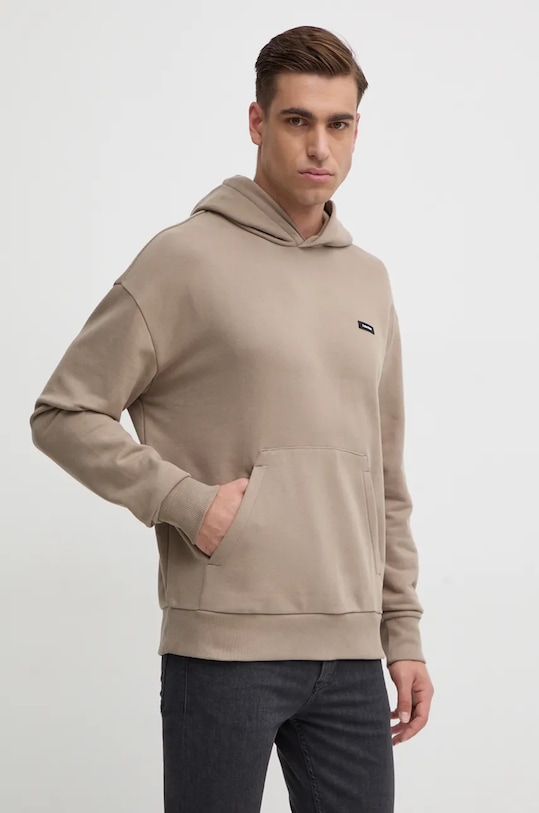 Хлопковая толстовка Calvin Klein, бежевый 
Хлопковая толстовка Calvin Klein, бежевый