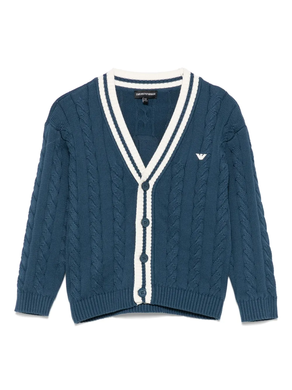 Кардиган с вышитым логотипом Emporio Armani Kids, синий
Кардиган с вышитым логотипом Emporio Armani Kids, синий