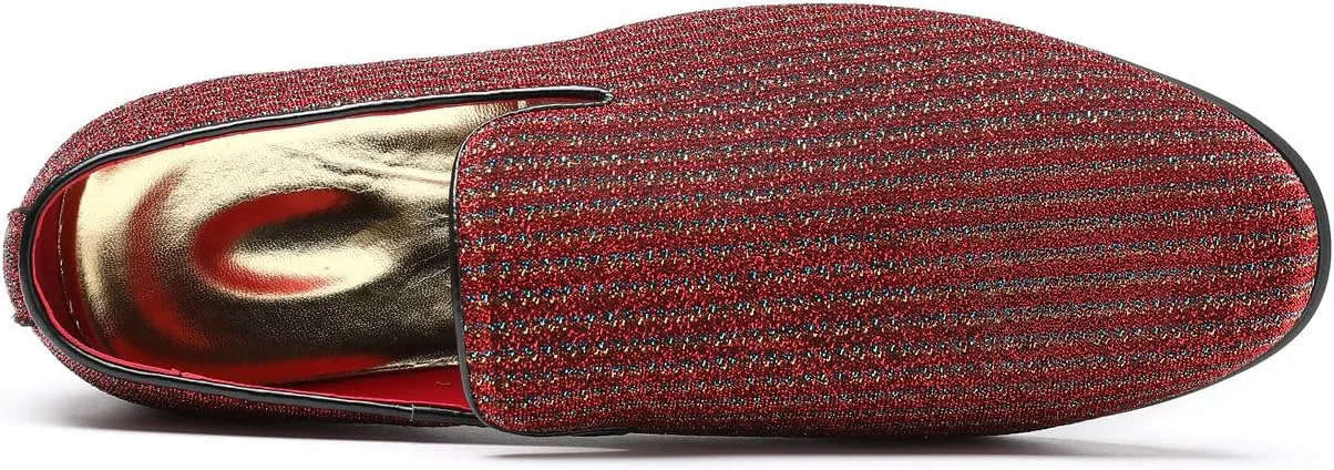 Мужские роскошные лоферы Santimon с блестками, без шнурков, с гладким носком, для вечеринок и танцев, красный
Мужские роскошные лоферы Santimon с блестками, без шнурков, с гладким носком, для вечеринок и танцев, красный