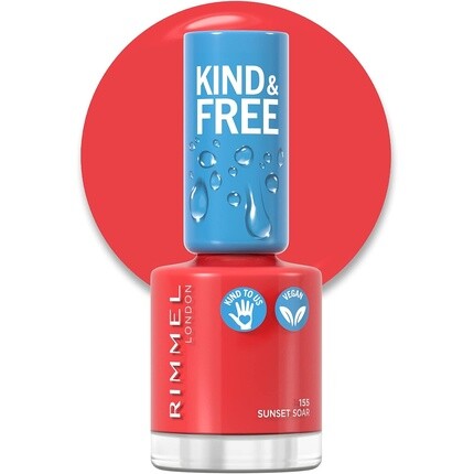 Лак для ногтей London Kind And Free Clean 8 мл 155 Sunset Soar, Rimmel 
Лак для ногтей London Kind And Free Clean 8 мл 155 Sunset Soar, Rimmel