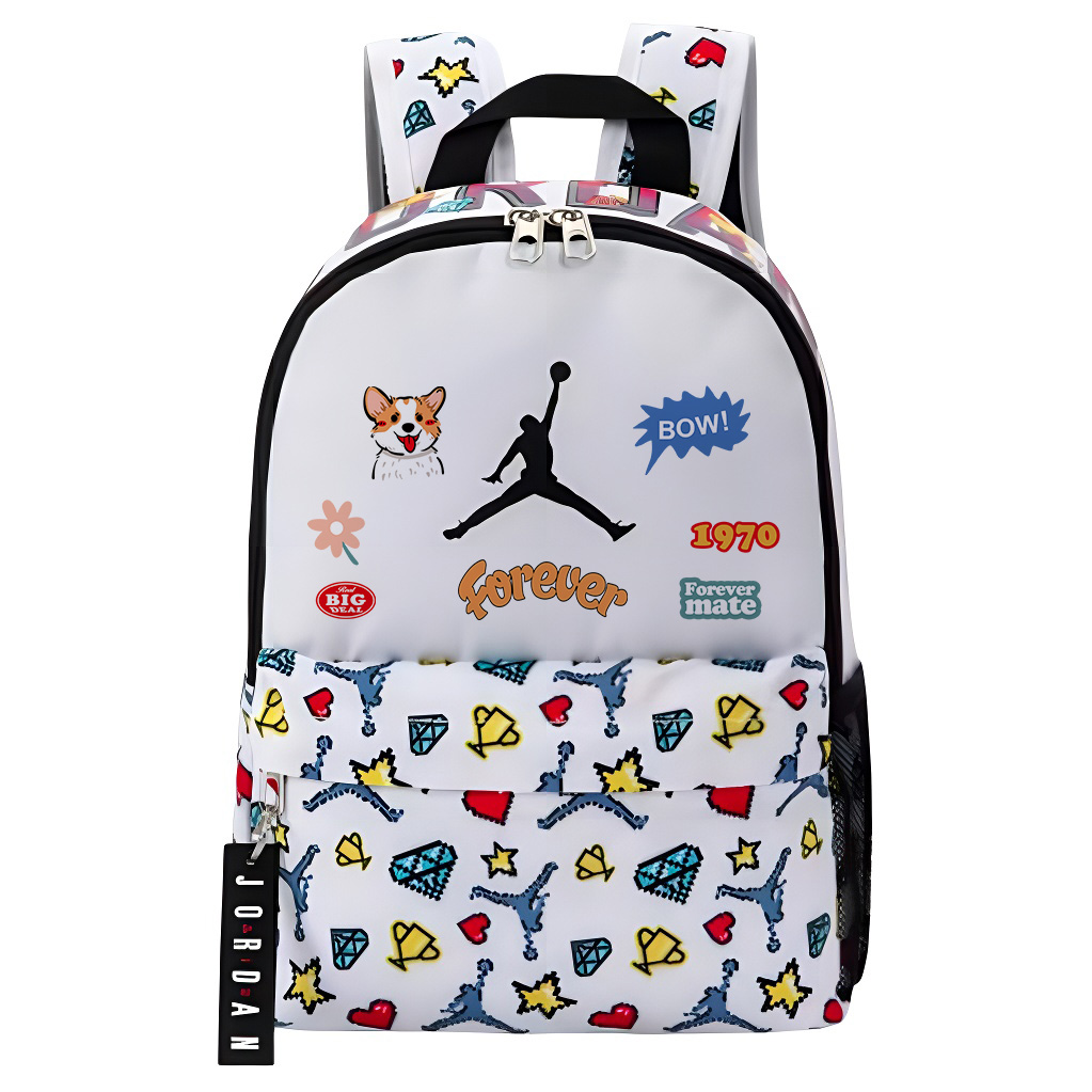 Jordan Полиэстеровый рюкзак женский белый, Painted Corgi 
Jordan Полиэстеровый рюкзак женский белый, Painted Corgi