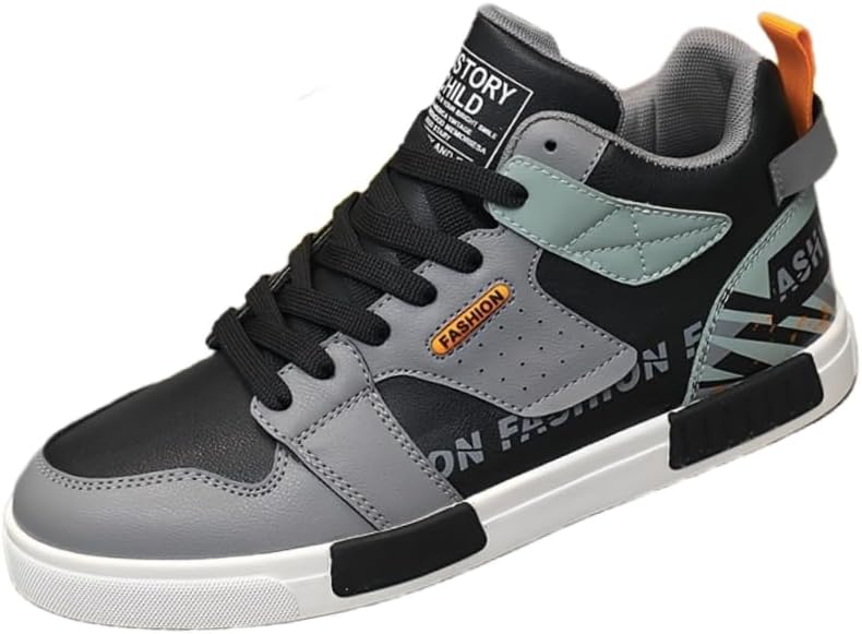 Мужские модные высокие скейт-кроссовки с контрастной расцветкой - ретро-уличный стиль, кроссовки на шнуровке, противоскользящая подошва, легкая амортизация, прочная конструкция для повседневной носки и активного отдыха Hoalox, черный
Мужские модные высокие скейт-кроссовки с контрастной расцветкой - ретро-уличный стиль, кроссовки на шнуровке, противоскользящая подошва, легкая амортизация, прочная конструкция для повседневной носки и активного отдыха Hoalox, черный