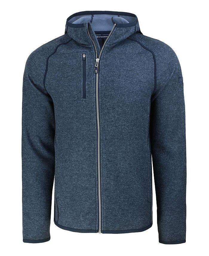 Грот с капюшоном и полной молнией, мужские большие размеры; Высокая куртка Cutter & Buck, мультиколор