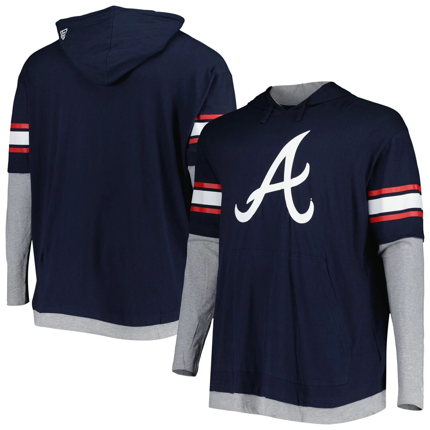 Мужской темно-синий пуловер с капюшоном Atlanta Braves Big & Tall Twofer New Era
Мужской темно-синий пуловер с капюшоном Atlanta Braves Big & Tall Twofer New Era