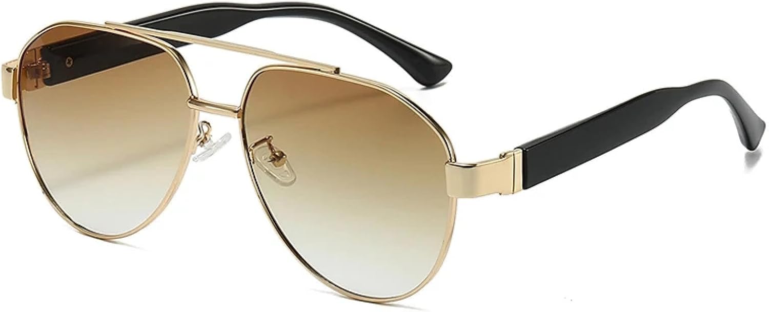 Мужские солнцезащитные очки с металлическими двойными перемычками, градиентные линзы, защита от УФ-излучения UV400; женские солнцезащитные очки в стиле панк DSVIGF, Golden Black Tea
Мужские солнцезащитные очки с металлическими двойными перемычками, градиентные линзы, защита от УФ-излучения UV400; женские солнцезащитные очки в стиле панк DSVIGF, Golden Black Tea