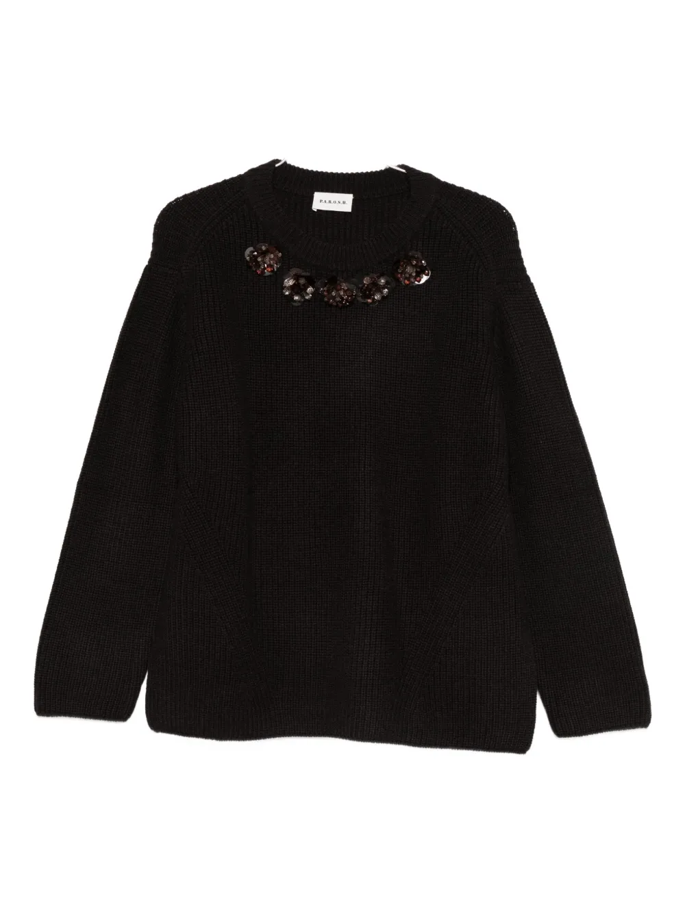 Свитер, украшенный бисером P.A.R.O.S.H., коричневый
Свитер, украшенный бисером P.A.R.O.S.H., коричневый