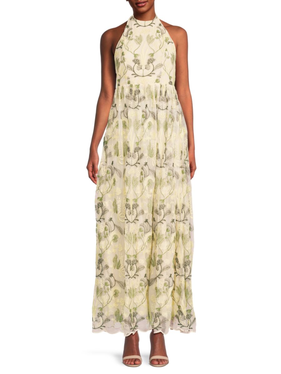 Платье макси Acanella с цветочным принтом и вырезом халтер Agua by Agua Bendita, кремовый
Платье макси Acanella с цветочным принтом и вырезом халтер Agua by Agua Bendita, кремовый