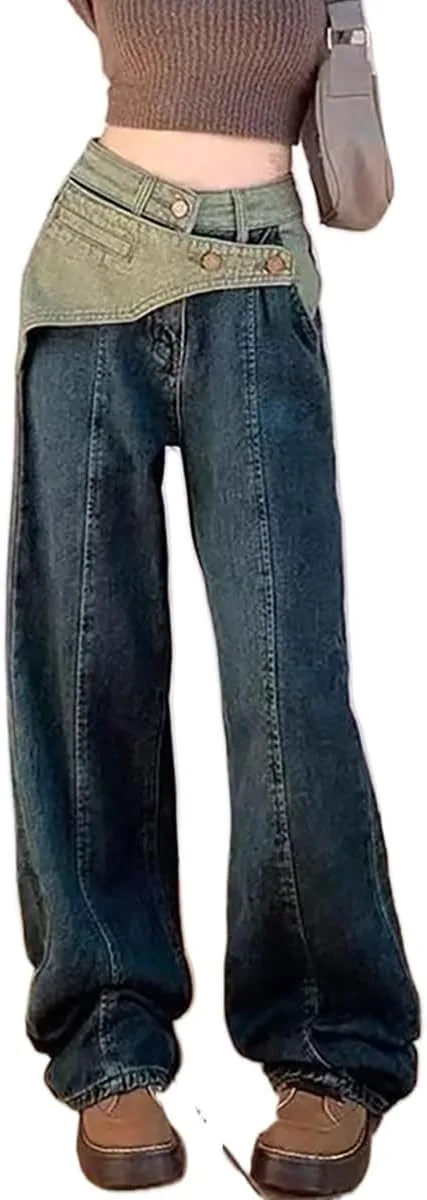 Женские джинсы в стиле ретро с контрастными вставками, свободные для уличного образа INFENU
Женские джинсы в стиле ретро с контрастными вставками, свободные для уличного образа INFENU