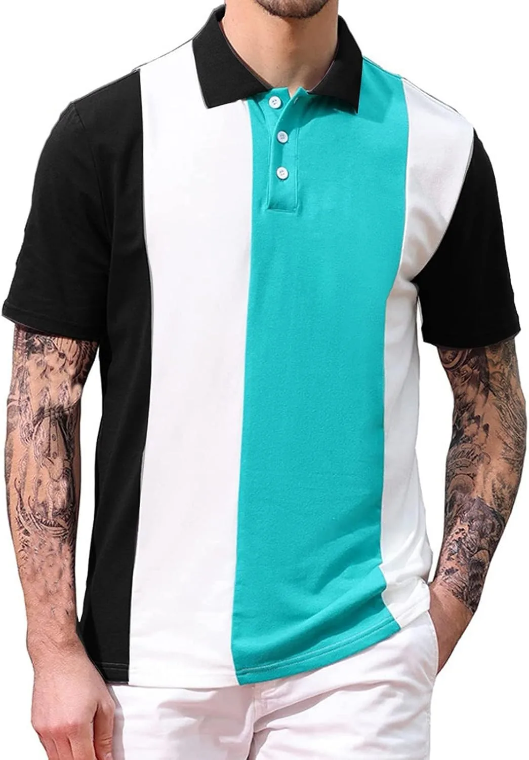 Футболка-поло мужская с коротким рукавом и контрастным воротником
Футболка-поло мужская с коротким рукавом и контрастным воротником