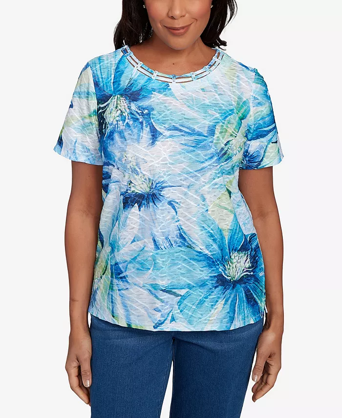 Женский топ с круглым вырезом и цветочным принтом Alfred Dunner, мультиколор
Женский топ с круглым вырезом и цветочным принтом Alfred Dunner, мультиколор