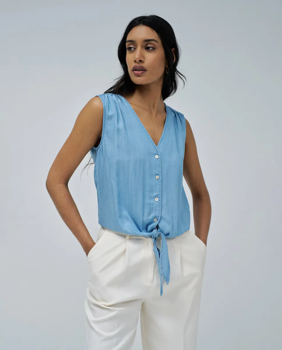 Женская блузка из легкого денима с узлом Salsa Jeans, синий
Женская блузка из легкого денима с узлом Salsa Jeans, синий