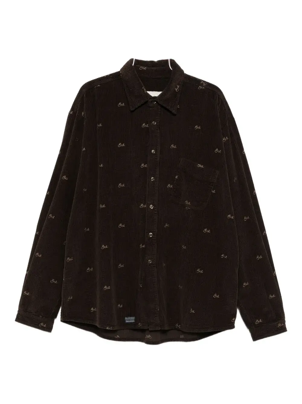 Вельветовая рубашка-куртка с вышитым логотипом ERL, коричневый
Вельветовая рубашка-куртка с вышитым логотипом ERL, коричневый