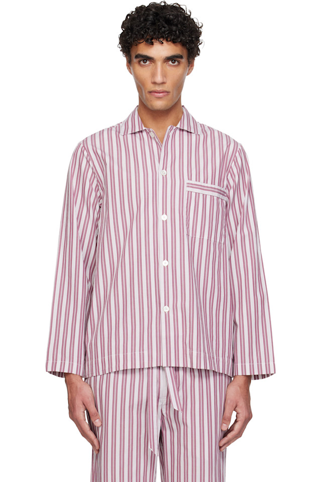 Tekla Пижамная рубашка с длинными рукавами из розово-белого поплина
Tekla Пижамная рубашка с длинными рукавами из розово-белого поплина