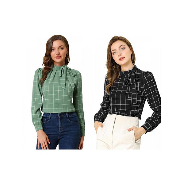 2 упаковки женских блузок с бантом и клетчатым принтом для офиса Inspire Chic, Green Black
2 упаковки женских блузок с бантом и клетчатым принтом для офиса Inspire Chic, Green Black