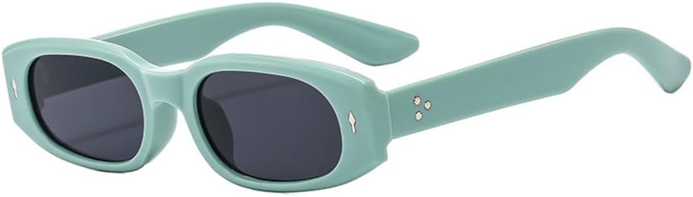 Ретро маленькие солнцезащитные очки для женщин и мужчин в винтажной прямоугольной оправе с заклепками, солнцезащитные очки с защитой от УФ-излучения UV400 HDUBFY, Green Grey
Ретро маленькие солнцезащитные очки для женщин и мужчин в винтажной прямоугольной оправе с заклепками, солнцезащитные очки с защитой от УФ-излучения UV400 HDUBFY, Green Grey