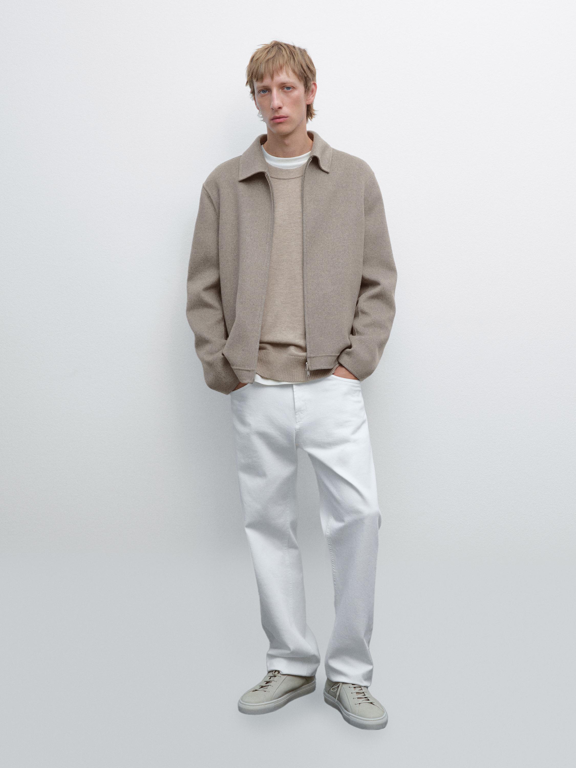 Куртка на молнии из двойной шерстяной смеси Massimo Dutti, бежевый
Куртка на молнии из двойной шерстяной смеси Massimo Dutti, бежевый