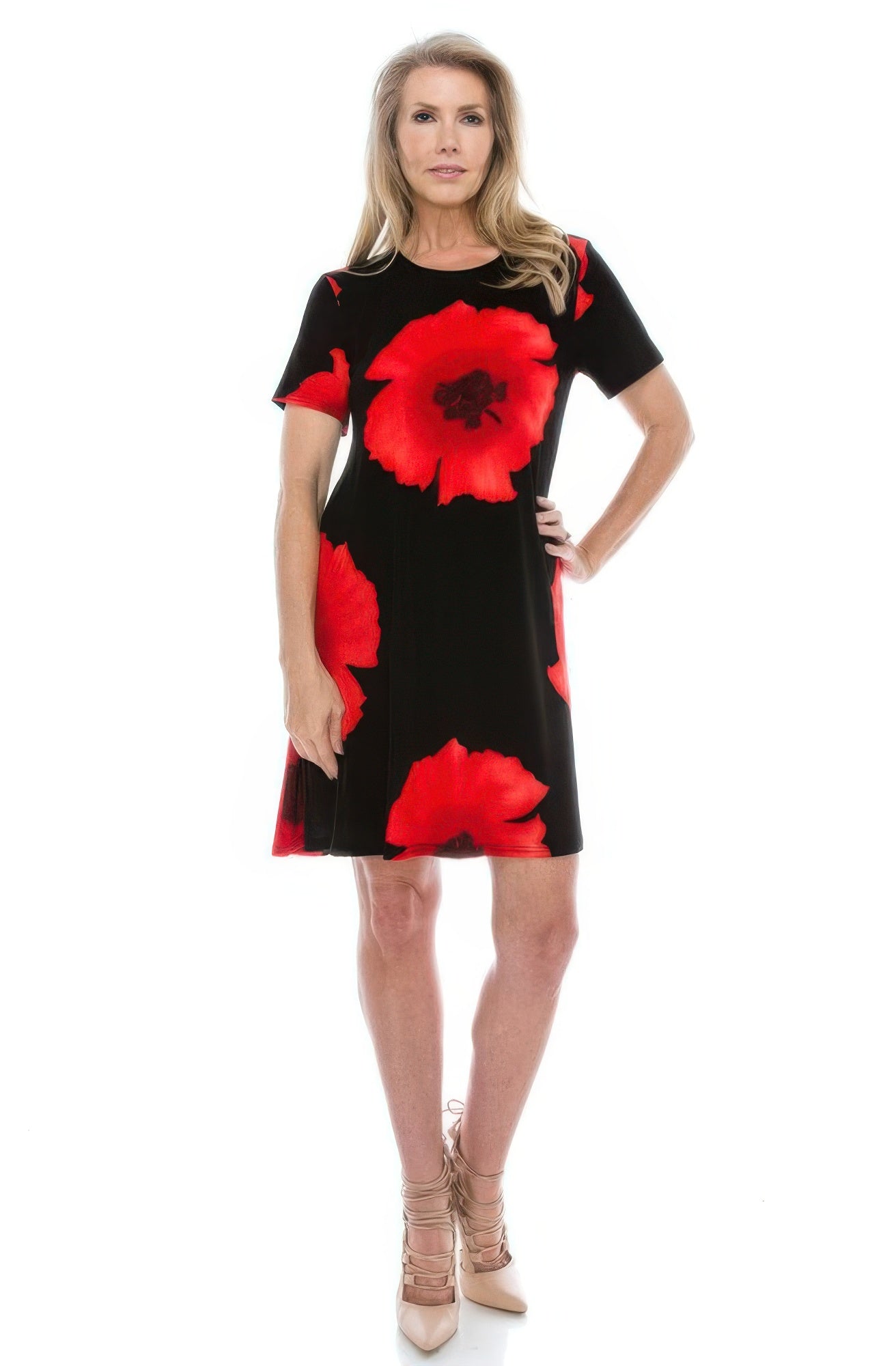 Платье длиной до колена с короткими рукавами Truedames, красный
Платье длиной до колена с короткими рукавами Truedames, красный