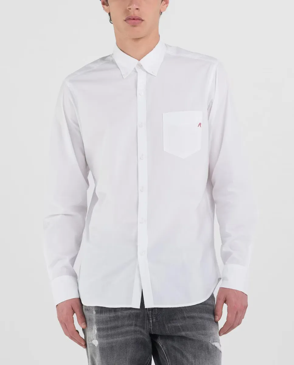 Мужская рубашка стандартного кроя из хлопкового поплина Replay, белый
Мужская рубашка стандартного кроя из хлопкового поплина Replay, белый