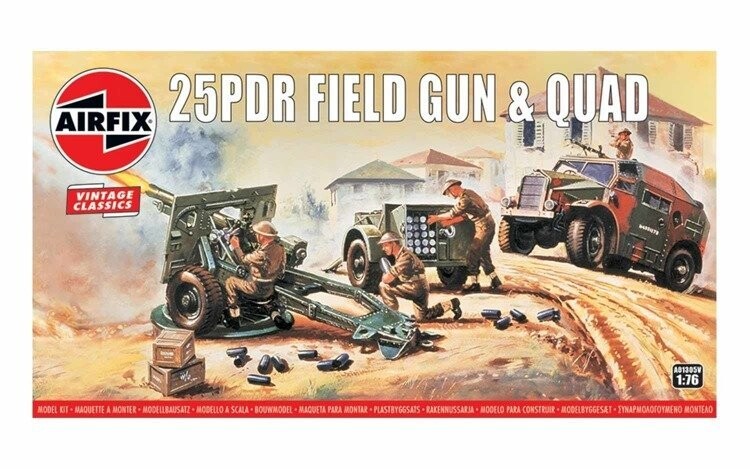 Airfix, комплект полевой пушки 25PDR и модели Quad
Airfix, комплект полевой пушки 25PDR и модели Quad