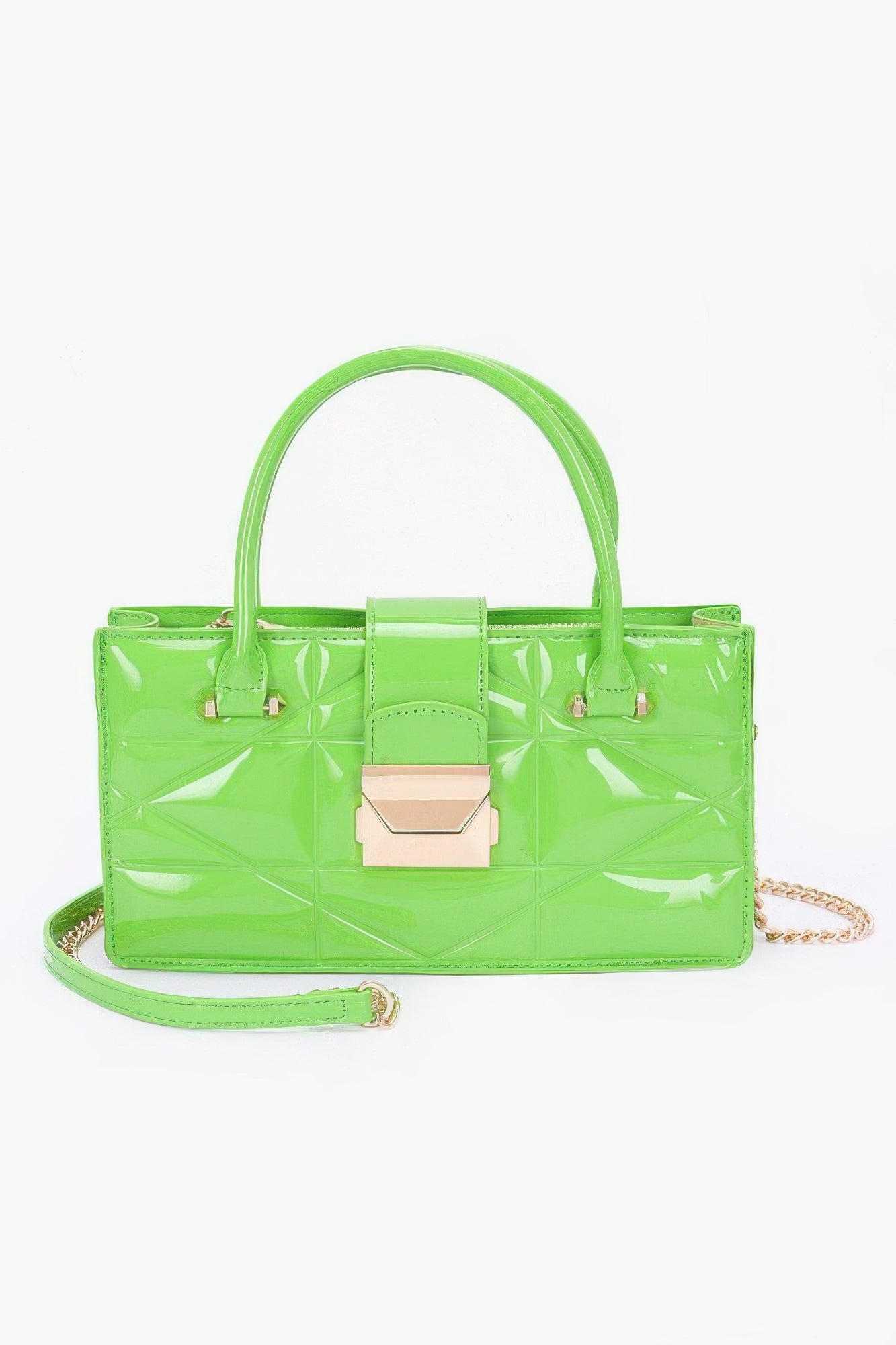 Клатч с эмалированной ручкой с тиснением FASHNZFAB, зеленый 
Клатч с эмалированной ручкой с тиснением FASHNZFAB, зеленый