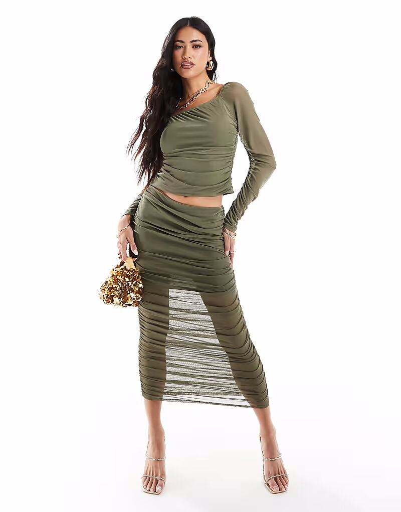 Юбка макси со сборками Asos Design, хаки
Юбка макси со сборками Asos Design, хаки