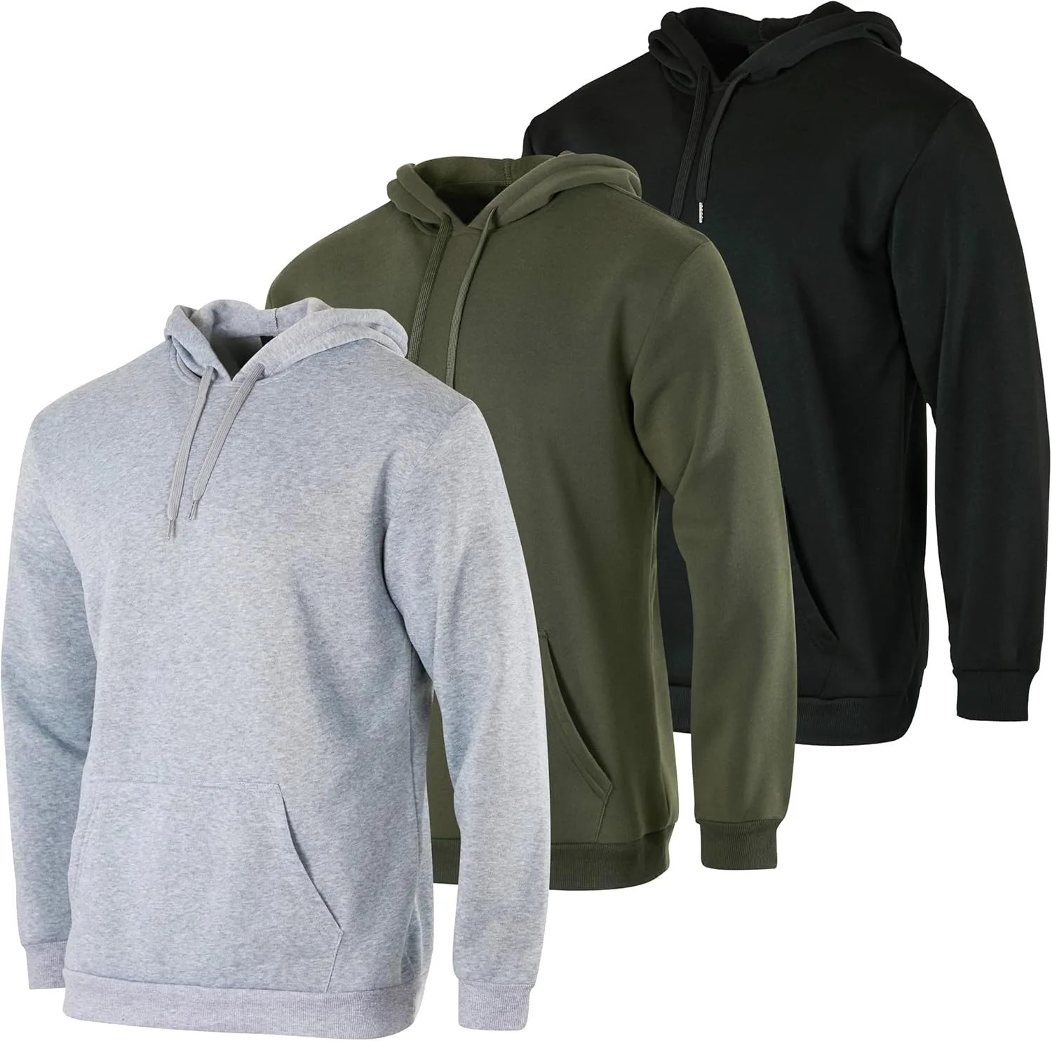 Real Essentials 3 Pack: мужская флисовая толстовка с капюшоном и карманами
Real Essentials 3 Pack: мужская флисовая толстовка с капюшоном и карманами