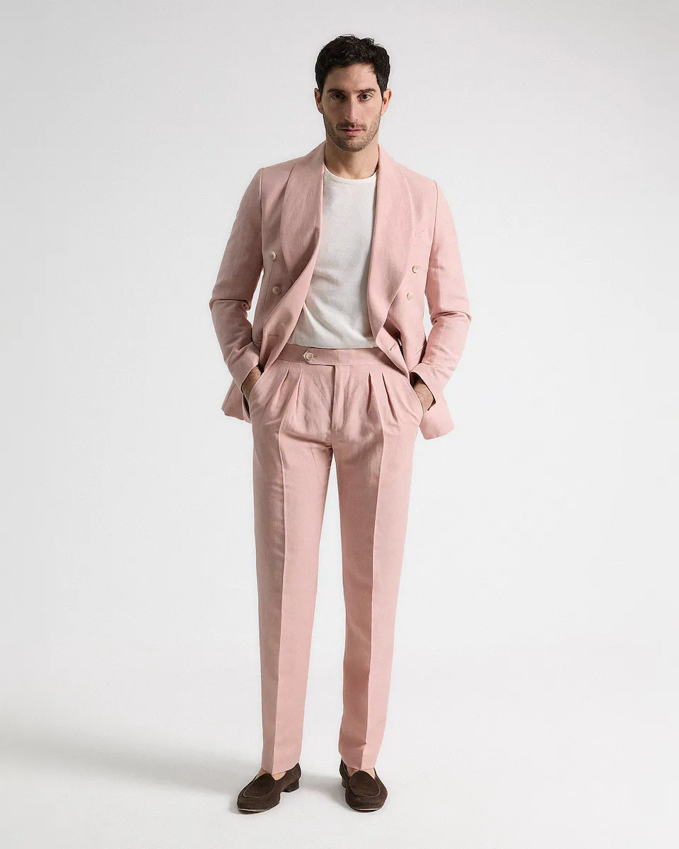 Мужские облегающие брюки с эффектом льна бледно-розового цвета PuroEgo, розовый
Мужские облегающие брюки с эффектом льна бледно-розового цвета PuroEgo, розовый