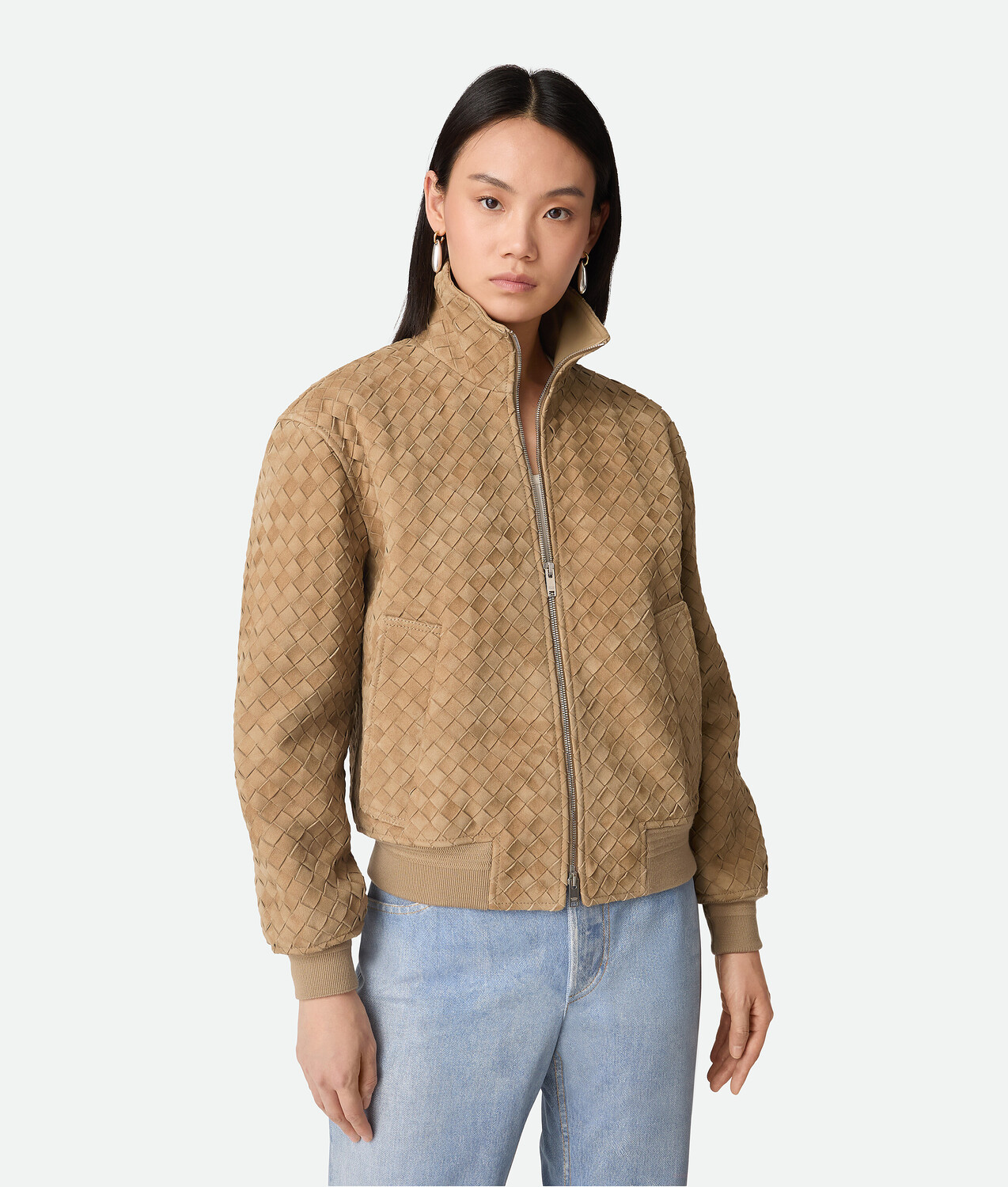 Intrecciato suede blouson BOTTEGA VENETA, тростниковый сахар
Intrecciato suede blouson BOTTEGA VENETA, тростниковый сахар