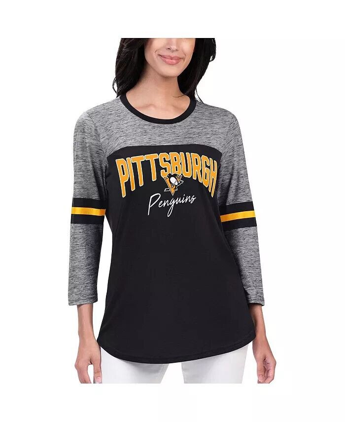 Черная женская футболка Pittsburgh Penguins Play The Game 3 с 4 рукавами G-Iii 4Her By Carl Banks, черный
Черная женская футболка Pittsburgh Penguins Play The Game 3 с 4 рукавами G-Iii 4Her By Carl Banks, черный