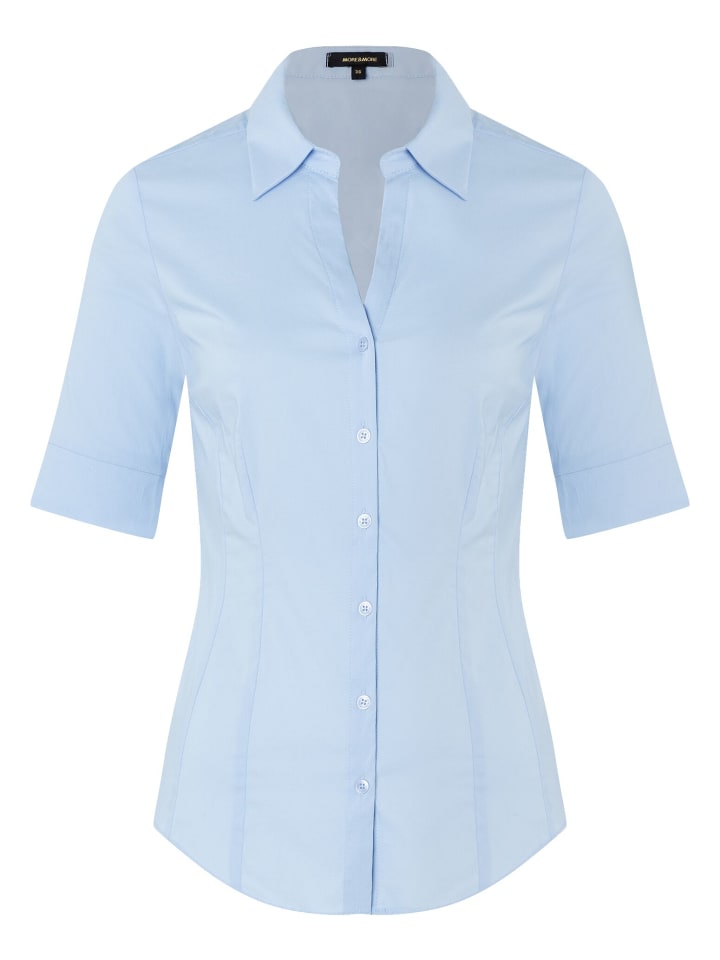 Блузка из хлопка-стрейч итальянского синего цвета More & More
Блузка из хлопка-стрейч итальянского синего цвета More & More