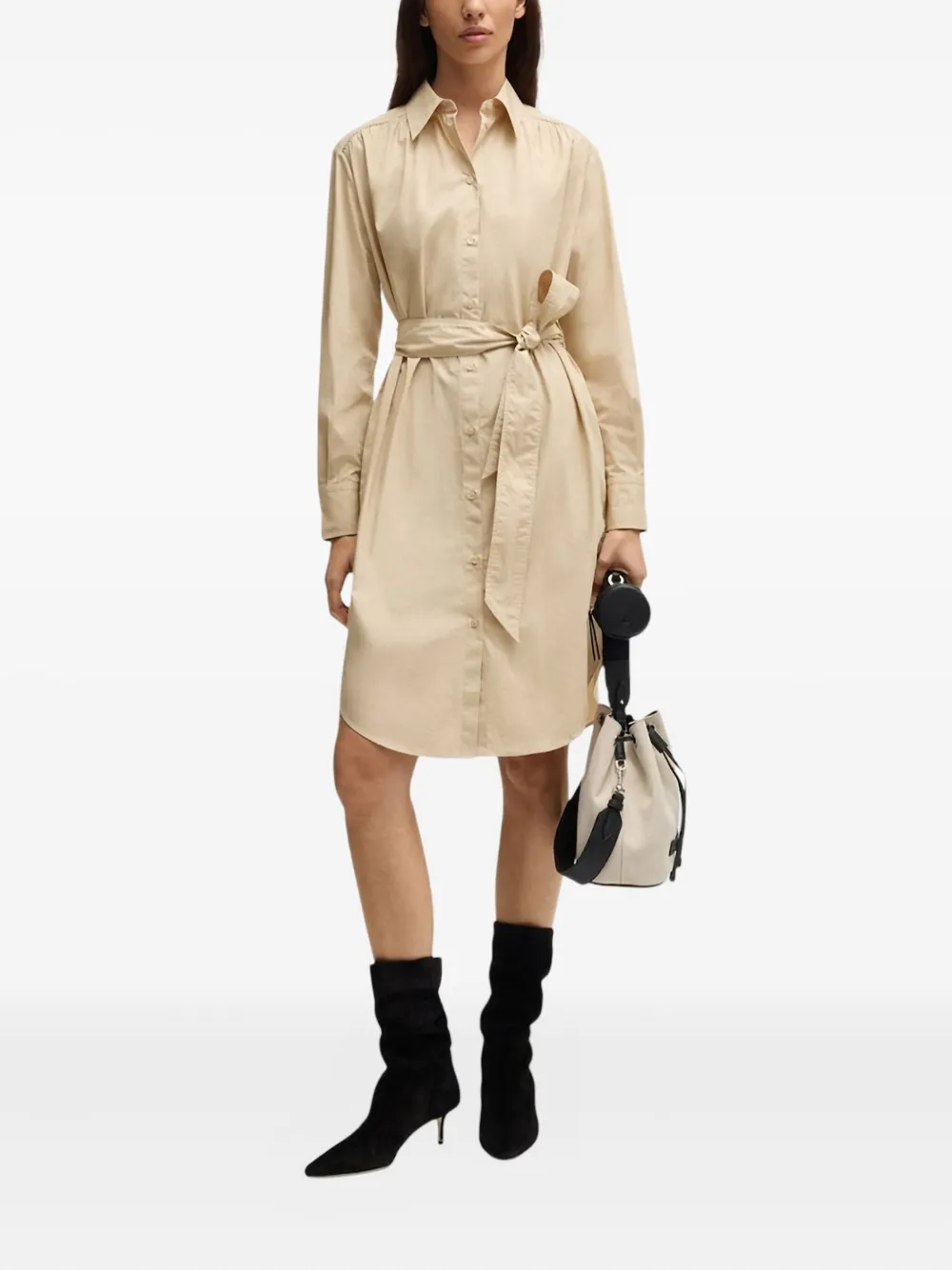 Платье-рубашка с поясом BOSS, нейтральный
Платье-рубашка с поясом BOSS, нейтральный