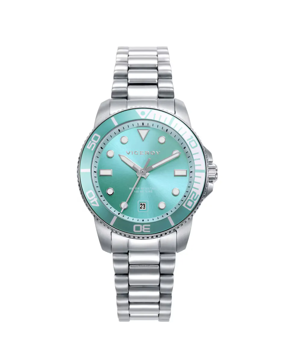 Женские часы Heat в стальном корпусе с зеленым алюминиевым безелем и стальным браслетом Viceroy, серебрянный
Женские часы Heat в стальном корпусе с зеленым алюминиевым безелем и стальным браслетом Viceroy, серебрянный