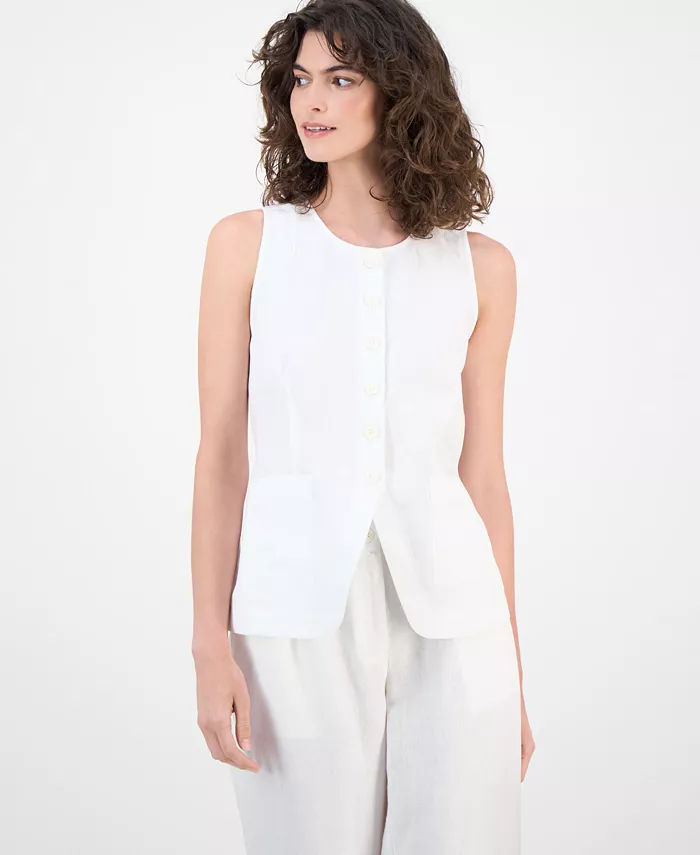 Женский жилет из 100% льна Charter Club, белый
Женский жилет из 100% льна Charter Club, белый