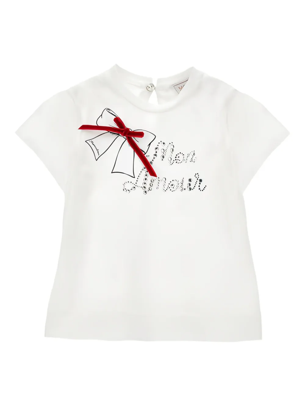 Футболка с графическим принтом, украшенная бантом Monnalisa, белый
Футболка с графическим принтом, украшенная бантом Monnalisa, белый