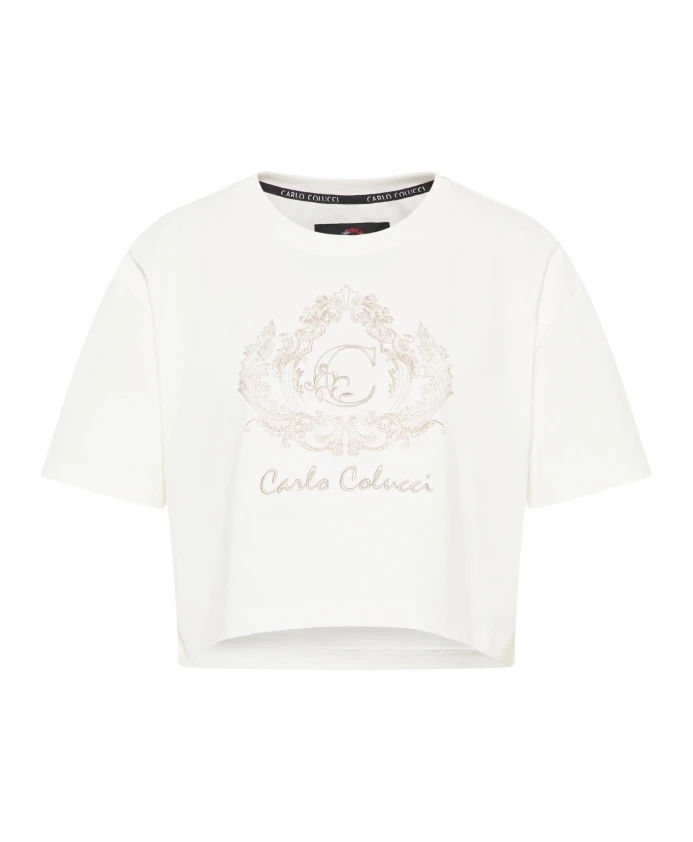 Уникальная укороченная футболка оверсайз Carlo Colucci, белый
Уникальная укороченная футболка оверсайз Carlo Colucci, белый