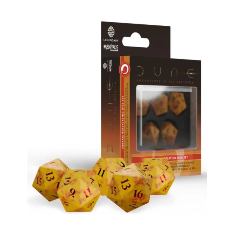 Набор кубиков Арракиса (5), Dune Role Playing Games (Modiphius Entertainment)
Набор кубиков Арракиса (5), Dune Role Playing Games (Modiphius Entertainment)