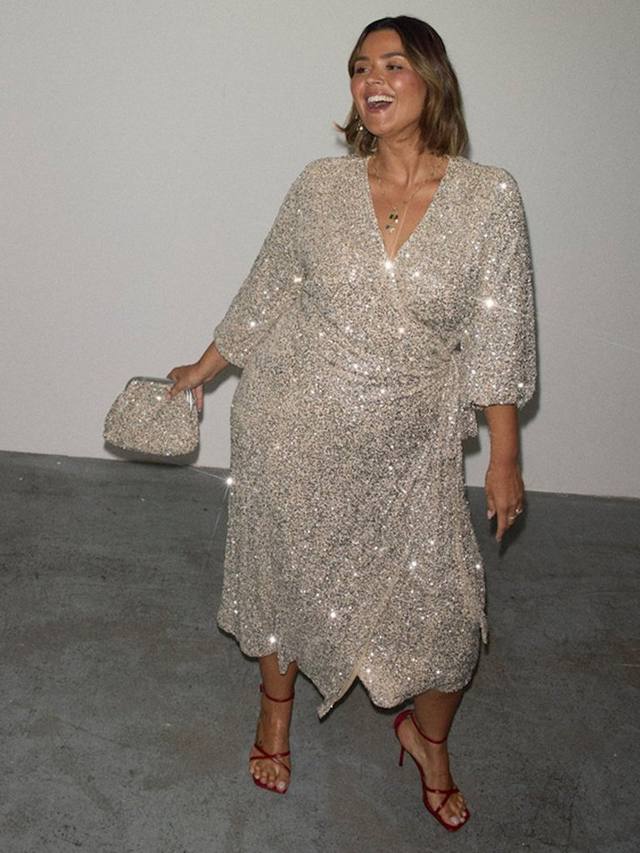 Платье-накидка kira с блестками Never Fully Dressed, серебряный 
Платье-накидка kira с блестками Never Fully Dressed, серебряный